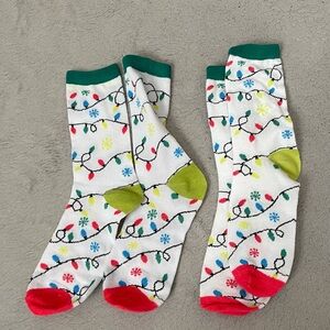 Festive Holiday Socks with Colorful Lights (2 Pairs)